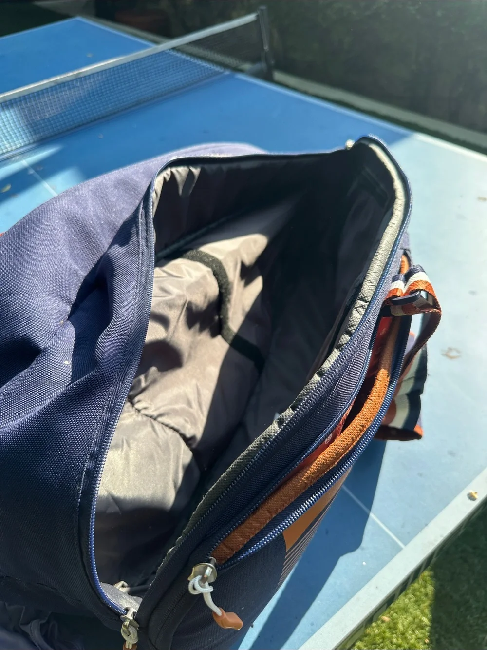 Wilson Navy and Orange Tennis Racket Bag with Striped Carry Straps